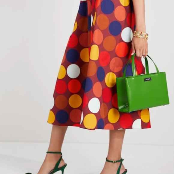KATE SPADE Sam Icon Spazzolatto Leather Tote MSRP$328 in Ks Green